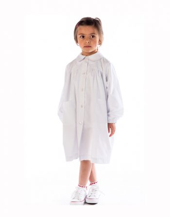 Grembiule bimba classico bianco con bottoni